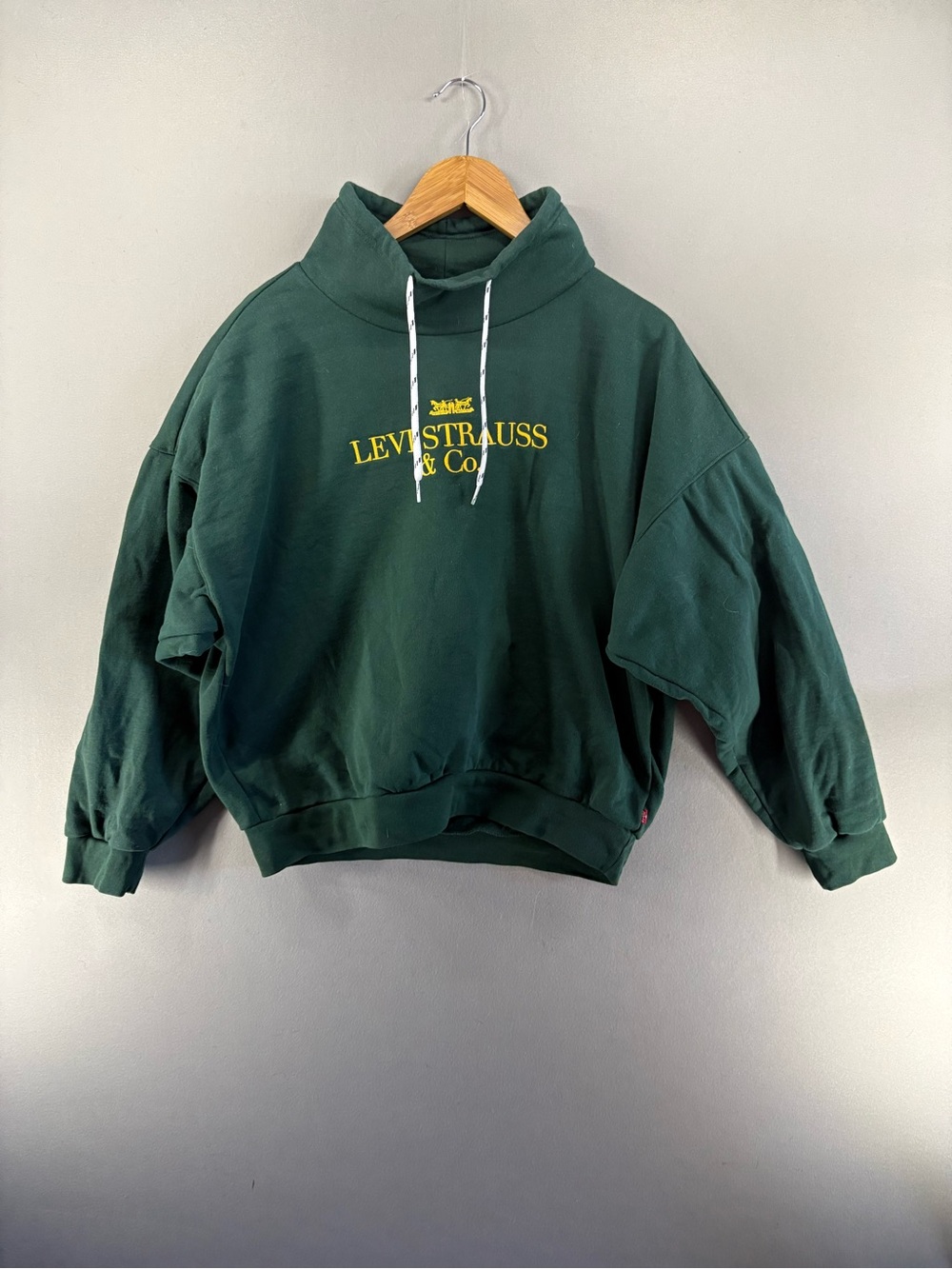 Ladies Levis Vintage Mock Neck Oversized Jumper Size Small Green